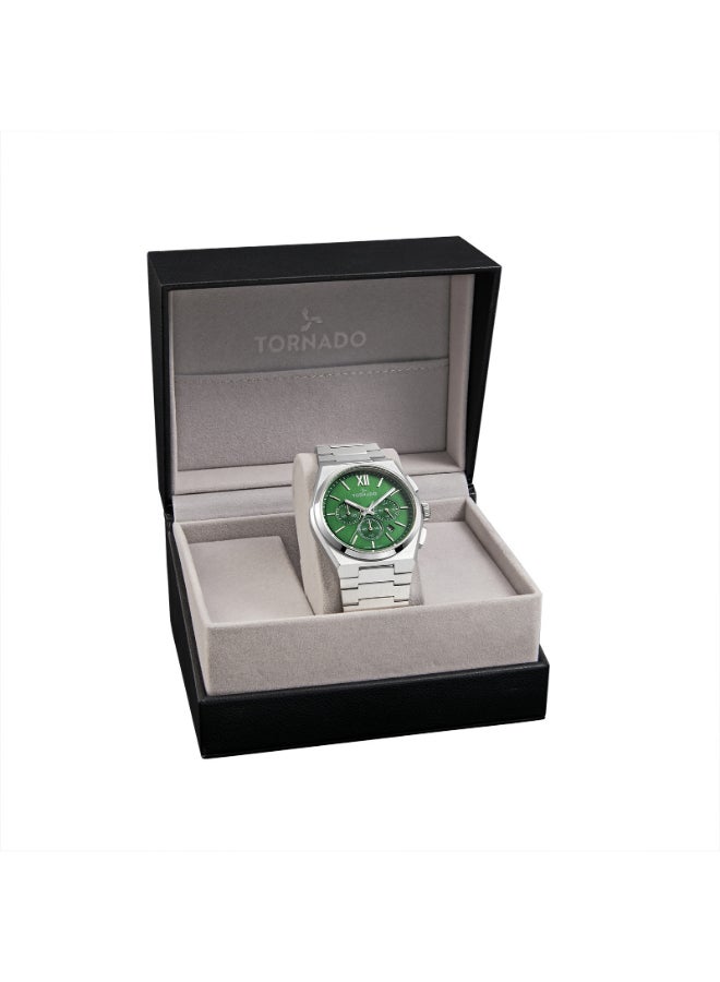 TORNADO Men's Multi Function Display Watch With Silver Stainless Steel Strap - T24105-SBSH - Image 4