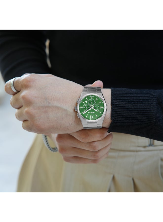 TORNADO Men's Multi Function Display Watch With Silver Stainless Steel Strap - T24105-SBSH - Image 5