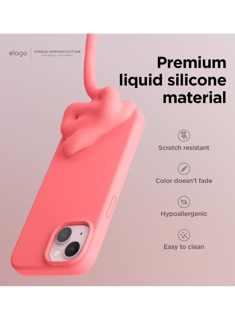 elago Liquid Silicone for iPhone 15 case cover Full Body Protection, Shockproof, Slim, Anti-Scratch Soft Microfiber Lining - Pink - Image 3