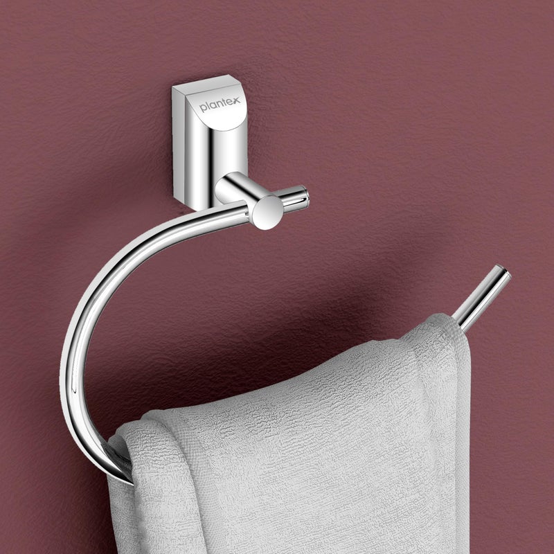 Plantex Pure Brass Towel Holder for Wash Basin/Napkin Holder/Towel Ring/Bathroom Accessories - (Chrome Finish) Superb - Image 1