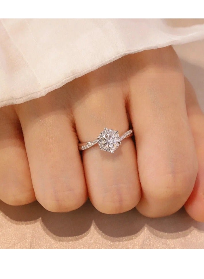 أوليس فيرس  قطعتان من خواتم المويستنايت اللامعة للنساء - تصميم مفتوح قابل للتعديل، مظهر يشبه الألماس، مناسب للتركيب - Image 3