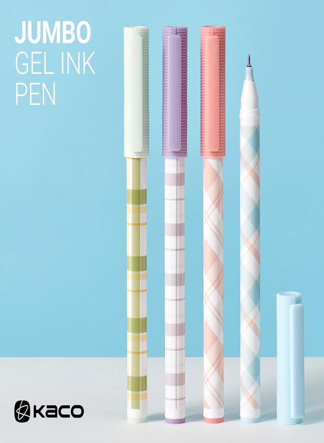 Kaco JUMBO Gel Ink Pens Disposable 4 Pieces Black Ink, 1600M Long Lasting Writing Length Cute School Office Stationery Supplies Quick Drying - Image 2