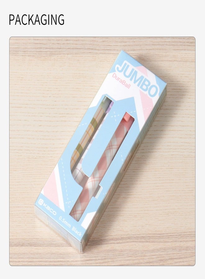 Kaco JUMBO Gel Ink Pens Disposable 4 Pieces Black Ink, 1600M Long Lasting Writing Length Cute School Office Stationery Supplies Quick Drying - Image 5