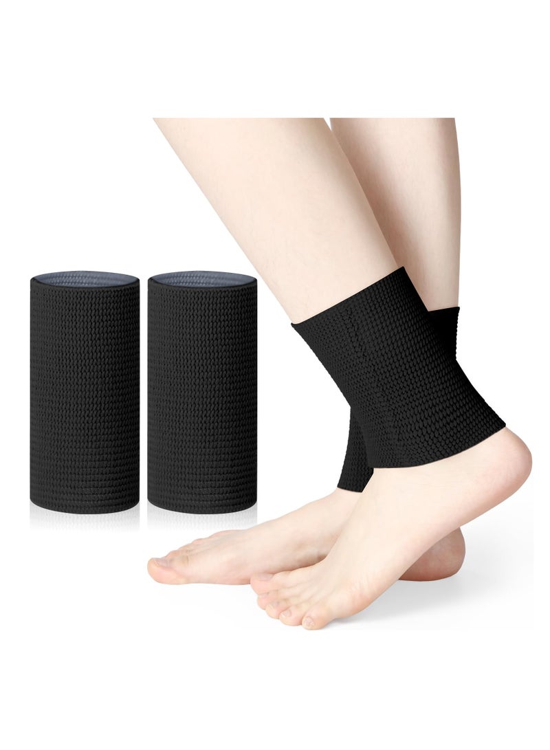 Compression Ankle Gel Sleeves, Padded Skate Socks for Figure Skating, Skiing & Riding, Ankle Protection & Foot Support (Black) - Image 1