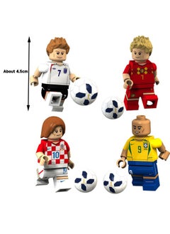 XINH 4PCS Football Star Series Characters Mini Action Figures Set, High Quality Mini Soccer Figures Series Stitching Toys Playsets for Desktop Decorations/Collectibles, Gifts for Fans  - Image 2