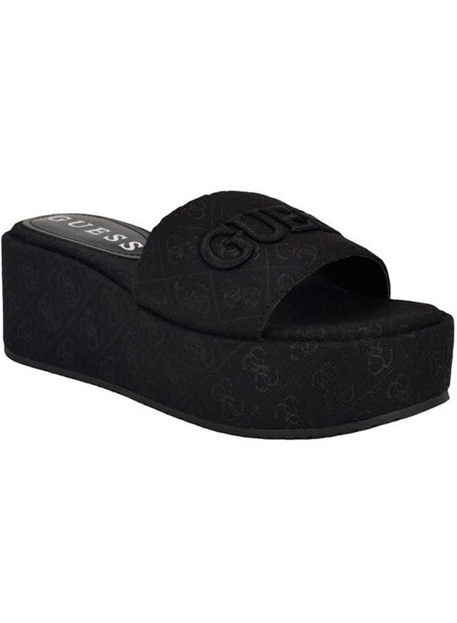 GUESS Women's Bintai Sandal, Black Logo 001, 38 EU - Image 1