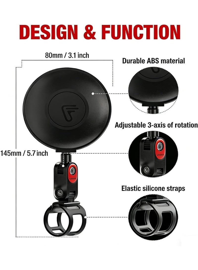 Segway-Ninebot ORIGINAL Segway eKickScooter 2 Rear-View Mirror, 360° Adjustable 3-Axis HD Convex Mirror, Easy Silicone Strap Installation, Compatible with All Models Except Air T15 | PH1207 - Image 5