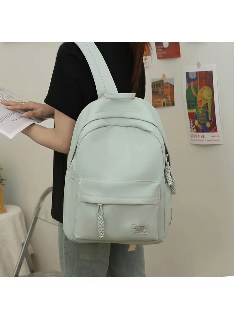 SIJINIAO Student bag suitable for laptops, leisure backpacks, waterproof backpacks, student backpacks, green - Image 2