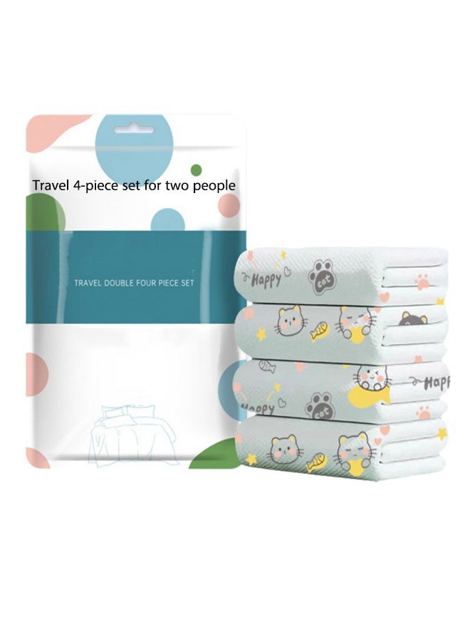Generic Disposable Bed Sheets Travel Disposable Bedding Set Portable Travel 4 Pack Sheets for Hotel One Time Bedsheet Travel Bed Cover Disposable  - Image 1