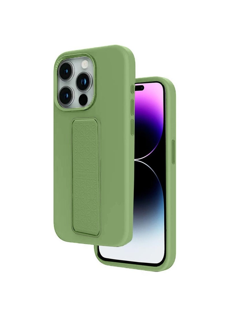 Techie Soft Smooth Silicone Cover With Magnetic Secure Hand Grip Case and Inner Microfiber Lining for Apple iPhone 14 Pro Max – Succulent Green - Image 1