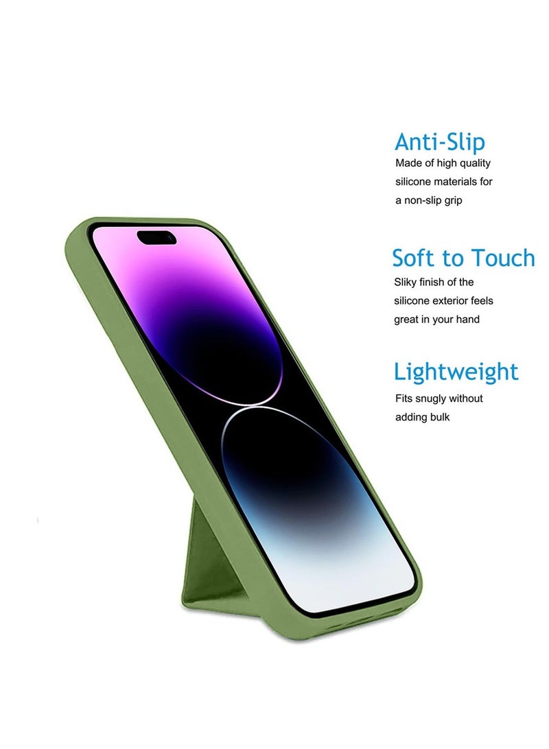 Techie Soft Smooth Silicone Cover With Magnetic Secure Hand Grip Case and Inner Microfiber Lining for Apple iPhone 14 Pro Max – Succulent Green - Image 3