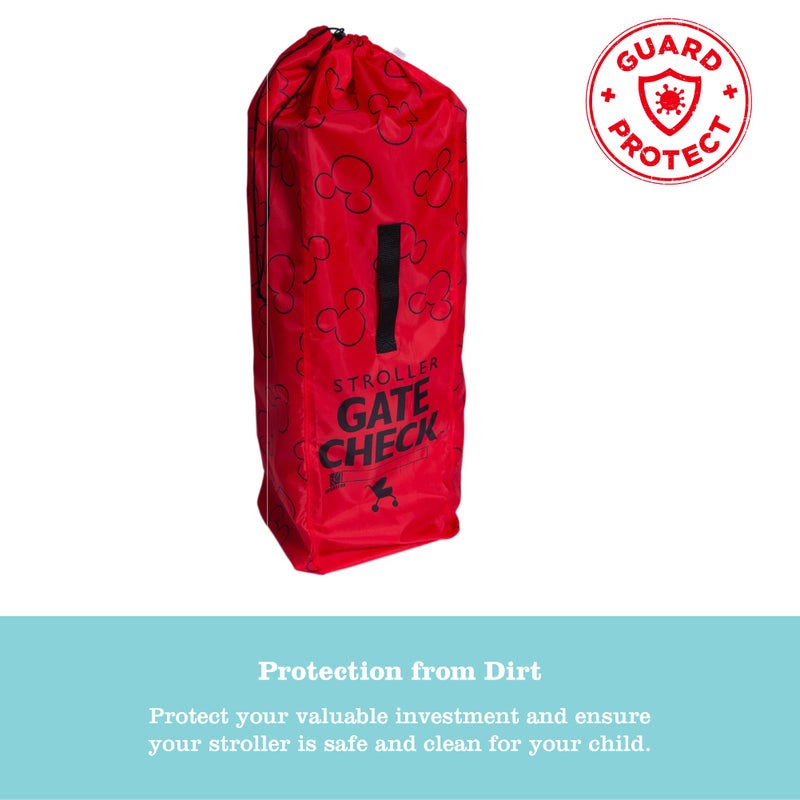 J.L. Childress Disney Baby Gate Check Bag for Umbrella Strollers - Travel Bag for Airplane, Fits Most Single Umbrella Baby Strollers, Airport Accessories for Gate Check - Mickey Mouse, Red - Image 3