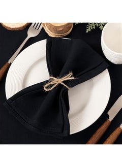 Linen Napkins Black  Spring Cloth Napkins Bulk Washable Cotton Napkins Set of 6 17x17 for Wedding Party Bridal Baby Shower Birthday Table Decorations - pzsku/Z7BB98EFCC8DE24DF1A71Z/45/_/1740540646/ee53f500-183f-483f-a5b2-89509cacec68