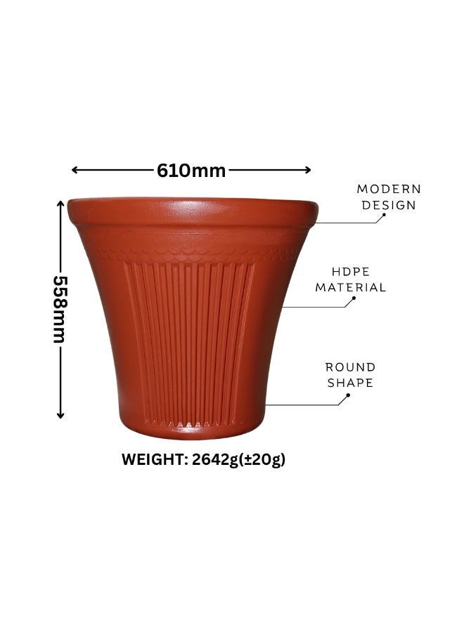 إس إن إتش أصيص زهور 22 بوصة للزينة | أواني حدائق مزخرفة، نباتات بلاستيكية، شتلات زهور، أصيص مشتل من البلاستيك الفاخر - Image 1