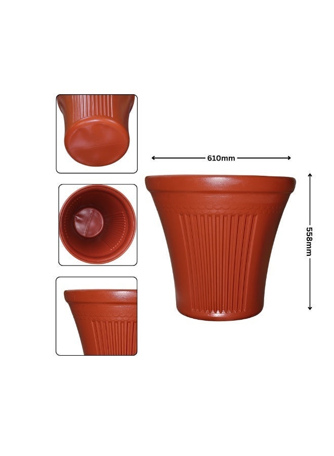 إس إن إتش أصيص زهور 22 بوصة للزينة | أواني حدائق مزخرفة، نباتات بلاستيكية، شتلات زهور، أصيص مشتل من البلاستيك الفاخر - Image 2