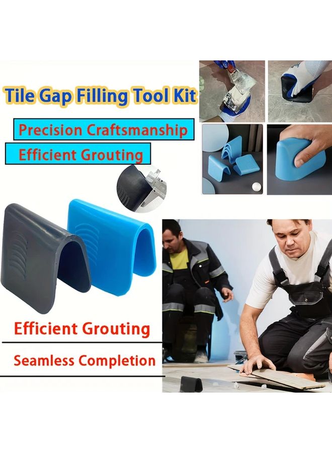 5pcs Blue Tile Gap Filling Tool Kit Silicone Sealing Set For Wall And Floor - Image 2