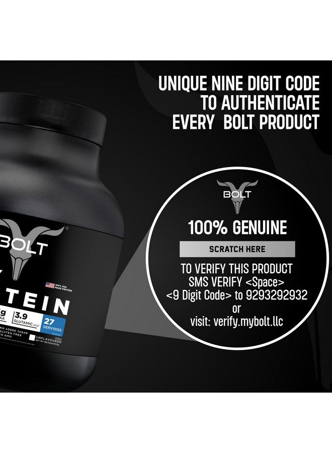 Bolt 100% Whey Protein Powder|With Superfood Phycocyanin|2Lb/907Gm (27 Servings)|Unflavoured - Image 5