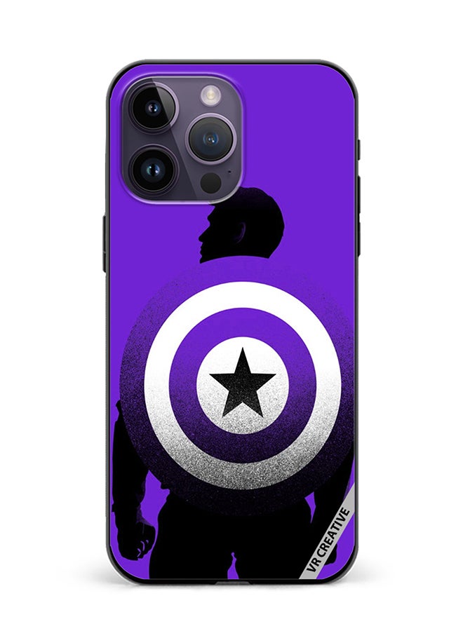 Protective Case Cover For Apple iPhone 16 Pro Max Purple Captain America Design Multicolour
