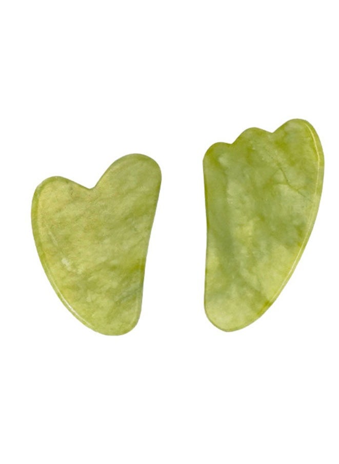 Muyixin Jade Stone Guasha Scraping Massage Tool for Beautiful Skin Detox Face Eyes Neck Body Skin Lifting & Tightening Facial Massager Tool  (2 Piece)  - Image 1