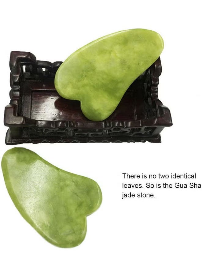 Muyixin Jade Stone Guasha Scraping Massage Tool for Beautiful Skin Detox Face Eyes Neck Body Skin Lifting & Tightening Facial Massager Tool  (2 Piece)  - Image 5