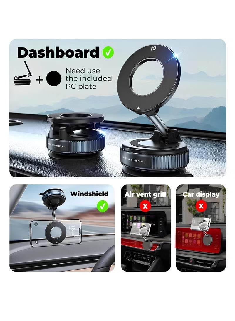 Arabash 360° Magnetic Phone Holder for Car | Strong Suction Mount with MagSafe Support | Universal Dashboard & Windshield Mobile Stand for iPhone & All Smartphones - Image 5