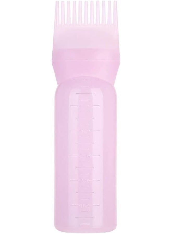 Root Comb Applicator Bottle, 160ml Hair Dye Brush Bottle Lightweight Oil Bottle for Hair for Scalp Treatment Essential and Hair Coloring Dye with Graduated Scale Bottle Brush (Pink) - Image 1