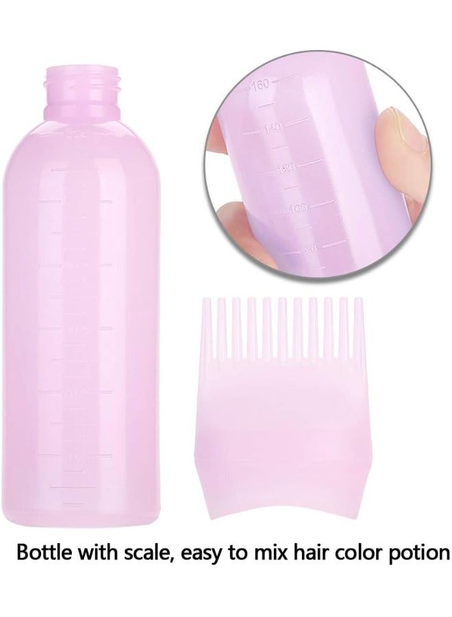 Root Comb Applicator Bottle, 160ml Hair Dye Brush Bottle Lightweight Oil Bottle for Hair for Scalp Treatment Essential and Hair Coloring Dye with Graduated Scale Bottle Brush (Pink) - Image 5