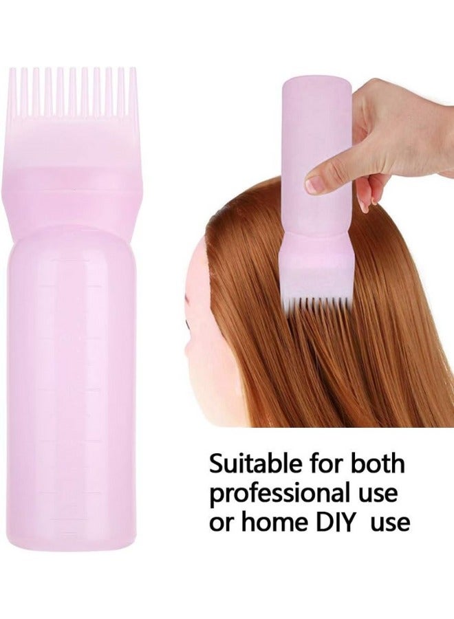 Root Comb Applicator Bottle, 160ml Hair Dye Brush Bottle Lightweight Oil Bottle for Hair for Scalp Treatment Essential and Hair Coloring Dye with Graduated Scale Bottle Brush (Pink) - Image 2