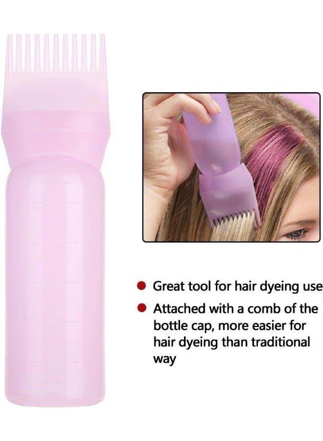 Root Comb Applicator Bottle, 160ml Hair Dye Brush Bottle Lightweight Oil Bottle for Hair for Scalp Treatment Essential and Hair Coloring Dye with Graduated Scale Bottle Brush (Pink) - Image 3