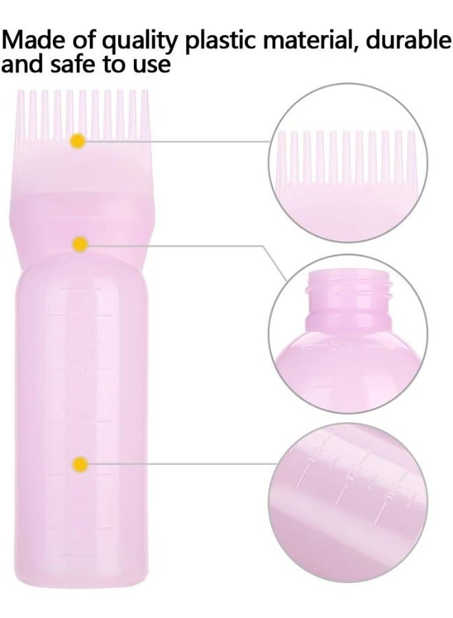 Root Comb Applicator Bottle, 160ml Hair Dye Brush Bottle Lightweight Oil Bottle for Hair for Scalp Treatment Essential and Hair Coloring Dye with Graduated Scale Bottle Brush (Pink) - Image 4