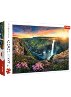Trefl Trefl Háifoss Waterfall, Iceland 2000 Piece Jigsaw Puzzle Red 38"x27" Print, DIY Puzzle, Creative Fun, Classic Puzzle for Adults and Children from 12 Years Old  - Image 1