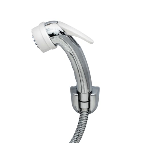 BonKaso: ABS Health Faucet | Chrome Silver Jet Spray for Toilet- High-Pressure Handheld Bidet Sprayer, Leak-Proof Push Button, Anti-Clog Nozzles | 1M Tangle-Free Stainless Steel Hose | Flexible Tube - Image 1