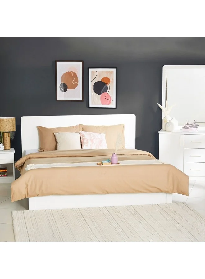 Home Box Ballina 3-Pieces Solid Cotton Queen and King Duvet Cover Set 220 x 220 cm