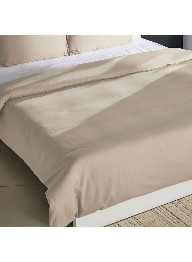 Home Box Ballina 3-Pieces Solid Cotton Queen and King Duvet Cover Set 220 x 220 cm