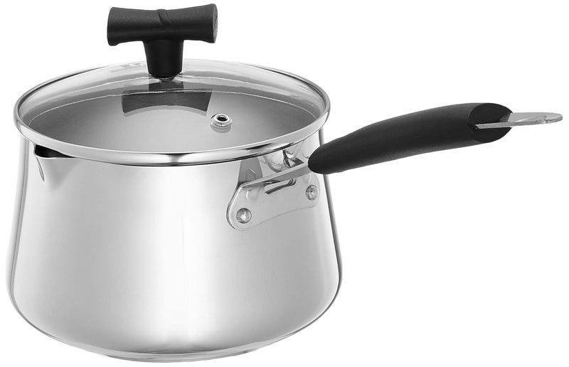 Brand - Solimo Solimo Stainless Steel T Pan with Glass Lid Induction Base 15 Litre - Image 1