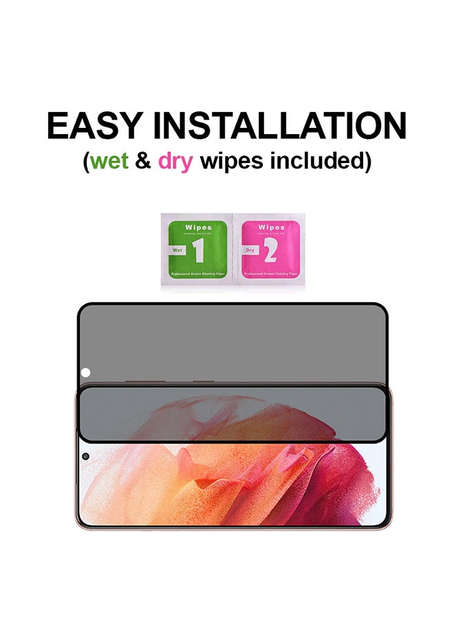 ثيودور لاصقة حماية للشاشة للحفاظ على الخصوصية مضادة للتجسس من الزجاج المقوى لهاتف سامسونج جالاكسي S21 ألترا لون أسود - Image 3