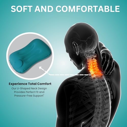 Homeaura Inflatable Travel Pillow - Ultralight Camping Pillow For Lumbar Support - Compressible Neck Pillow For Camping, Hiking, And Travel (Green),Air - Image 5
