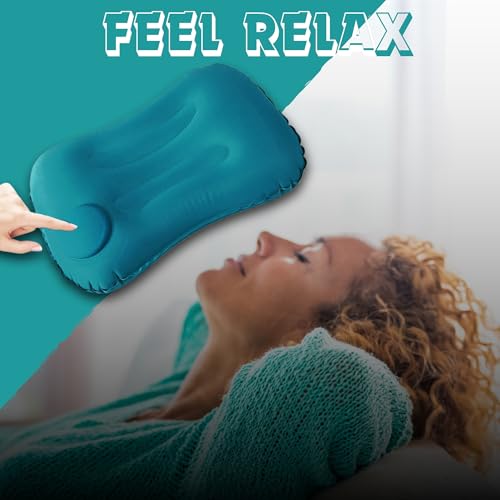 Homeaura Inflatable Travel Pillow - Ultralight Camping Pillow For Lumbar Support - Compressible Neck Pillow For Camping, Hiking, And Travel (Green),Air - Image 3