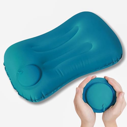 Homeaura Inflatable Travel Pillow - Ultralight Camping Pillow For Lumbar Support - Compressible Neck Pillow For Camping, Hiking, And Travel (Green),Air - Image 1