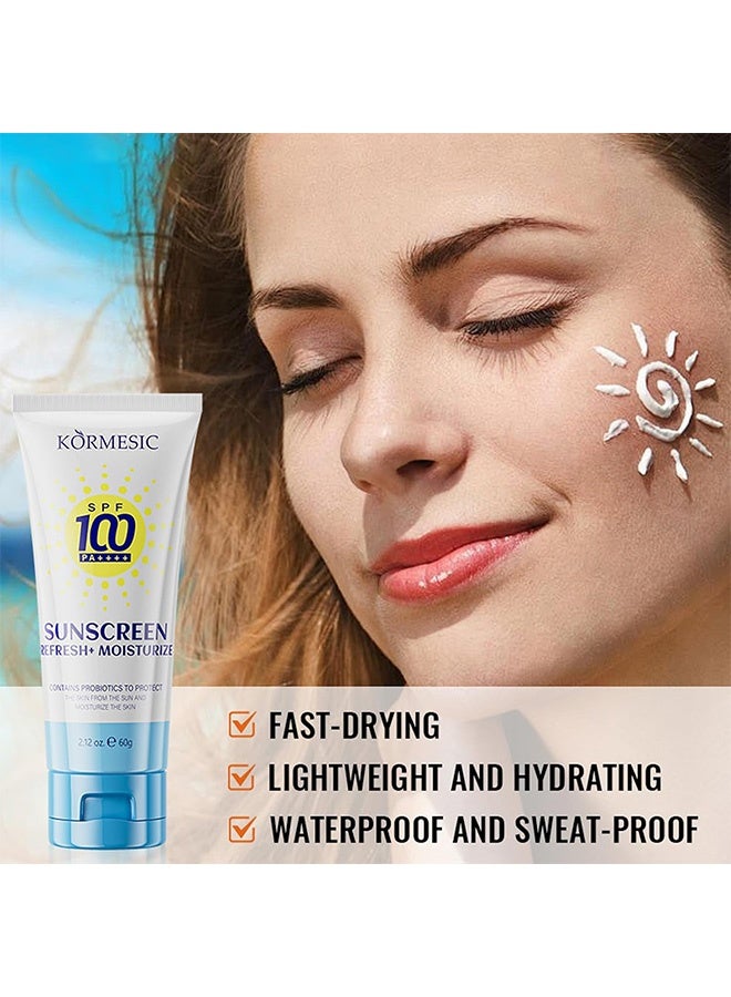 Kormesic Suncreen，High Protection Sunscreen for Face & Body SPF100+ PA++++ | Broad Spectrum Sunscreen with Centella & Jasmine | Waterproof, Non-Greasy, Hydrating | Perfect for Outdoor, Beach, Travel & Daily Use - Image 5