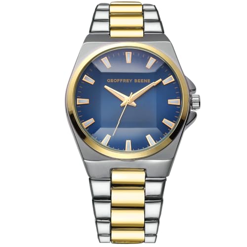 Geoffrey Beene Two Tone Gold Men's Metal Dress Watch Classic Quartz, Elegant Design, Water-Resistant - Image 1