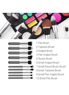 Makeup Brush Set 10Pcs Premium Synthetic Makeup Brushes Soft And Nonshedding Foundation Blending Face Powder Eyeshadow Makeup Combo Brush Kit (Black) - pzsku/Z7BBA062C98E049356662Z/45/_/1690022655/4de9cf70-1954-4fa4-b120-4ed6ffa27555