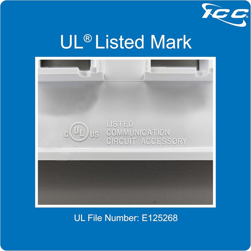 ICC 2-Port Keystone Wall Plate (25 Pack), UL Listed, Durable ABS Plastic, Single Gang Wall Plate for RJ45 Modular Jack and Inserts, White - Image 2