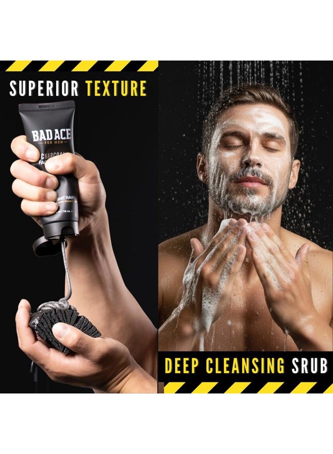 BAD ACE Charcoal Daily Face Wash with Scrubs for Men - Summit Rain (Korean Skin Care) - Image 5
