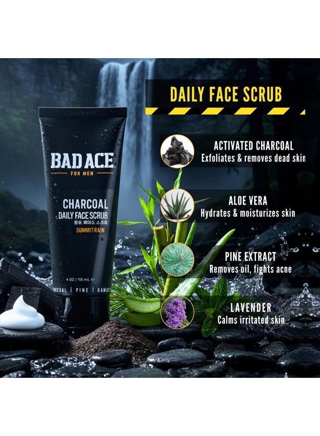 BAD ACE Charcoal Daily Face Wash with Scrubs for Men - Summit Rain (Korean Skin Care) - Image 2