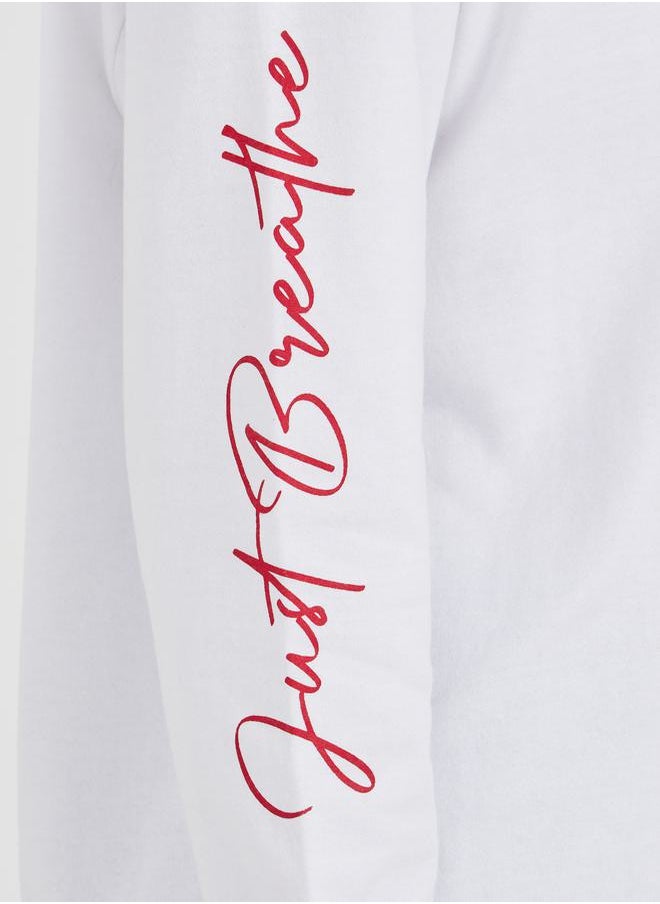 Styli - Regular Fit Slogan Print Sweatshirt - Image 1