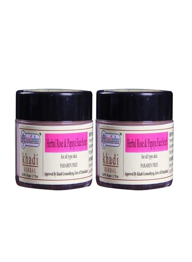 Khadi Rishikesh Herbal Rose & Papaya Face Scrub Combo Set Pack Of - 50g X 2 (100gm) - Image 1