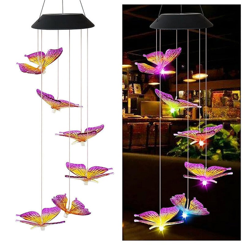 Tuch-much Tuchmuch Decorative Hanging Solar Wind Chimes LED Color Changing Outdoor Indoor Waterproof Wind Mobile Lights for Balcony Garden Decor Great Gift Ideas  - Image 1