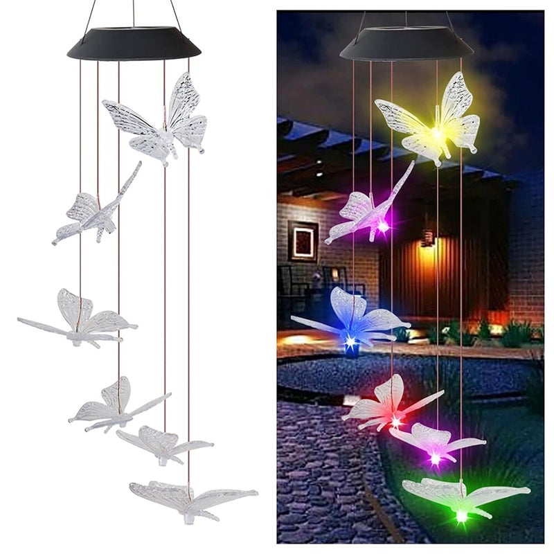 Tuch-much Tuchmuch Decorative Hanging Solar Wind Chimes LED Color Changing Outdoor Indoor Waterproof Wind Mobile Lights for Balcony Garden Decor Great Gift Ideas  - Image 5