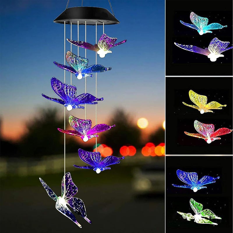 Tuch-much Tuchmuch Decorative Hanging Solar Wind Chimes LED Color Changing Outdoor Indoor Waterproof Wind Mobile Lights for Balcony Garden Decor Great Gift Ideas  - Image 4